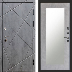 Входная дверь Termo-Door Лучи Бетон Темный - Зеркало Триумф бетон светлый