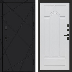 Входная дверь Termo-Door Лучи Black - Арка белое дерево