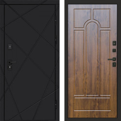 Входная дверь Termo-Door Лучи Black - Арка дуб