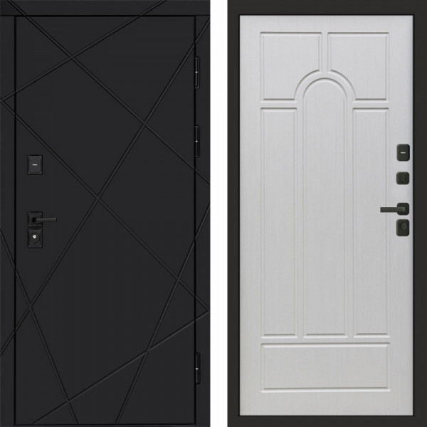 Входная дверь Termo-Door Лучи Black - Арка лиственница