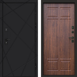 Входная дверь Termo-Door Лучи Black - Без серии Орех премиум