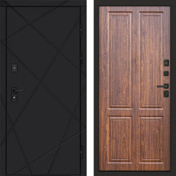 Входная дверь Termo-Door Лучи Black - Без серии Орех стандарт