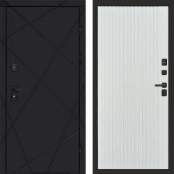 Входная дверь Termo-Door Лучи Black - Flat Белый софт