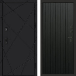 Входная дверь Termo-Door Лучи Black - Flat Черный кварц