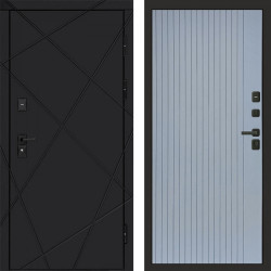 Входная дверь Termo-Door Лучи Black - Flat Grey софт