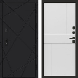 Входная дверь Termo-Door Лучи Black - Горизонт белый