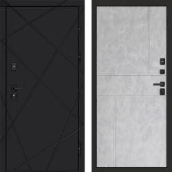 Входная дверь Termo-Door Лучи Black - Горизонт бетон светлый