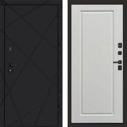 Входная дверь Termo-Door Лучи Black - Гранд Белый софт