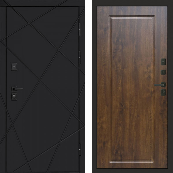 Входная дверь Termo-Door Лучи Black - Гранд Дуб