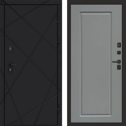 Входная дверь Termo-Door Лучи Black - Гранд Grey софт