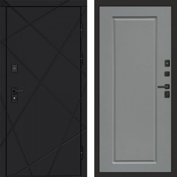 Входная дверь Termo-Door Лучи Black - Гранд Grey софт