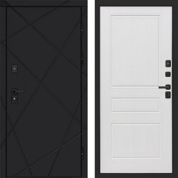 Входная дверь Termo-Door Лучи Black - Классика белое дерево