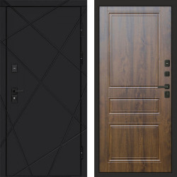 Входная дверь Termo-Door Лучи Black - Классика дуб