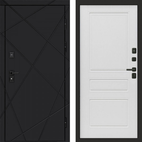 Входная дверь Termo-Door Лучи Black - Классика лиственница