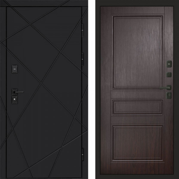 Входная дверь Termo-Door Лучи Black - Классика венге