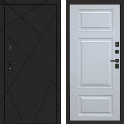 Входная дверь Termo-Door Лучи Black - Лион Белый софт