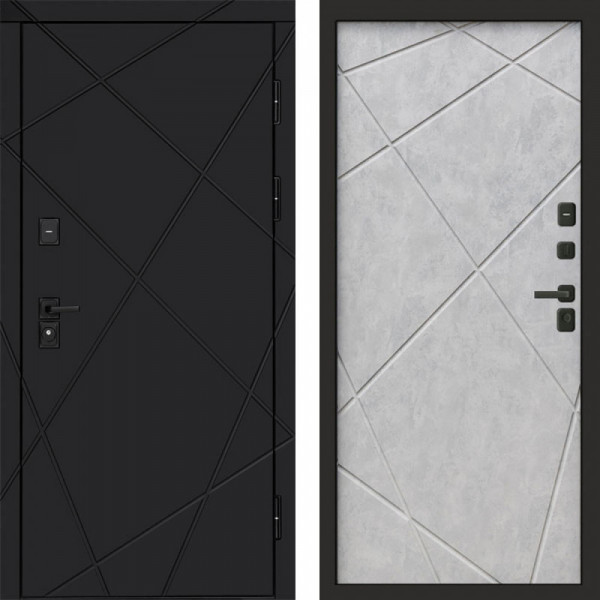 Входная дверь Termo-Door Лучи Black - Лучи бетон светлый