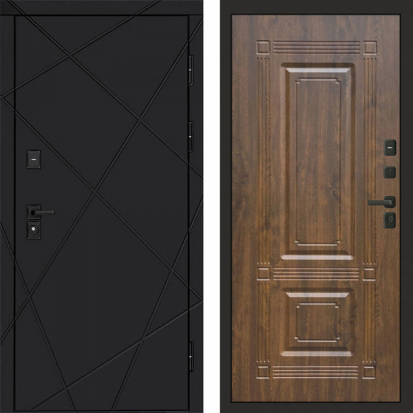 Входная дверь Termo-Door Лучи Black - Мадрид Дуб