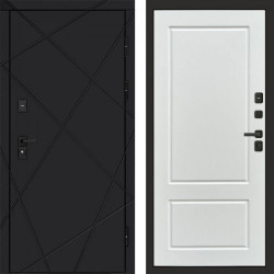Входная дверь Termo-Door Лучи Black - Марсель Белый софт