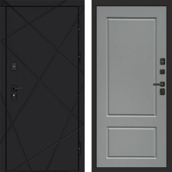 Входная дверь Termo-Door Лучи Black - Марсель Grey софт