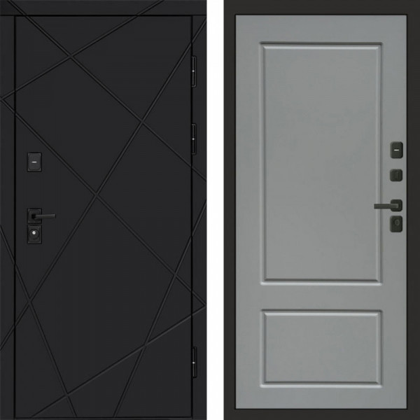 Входная дверь Termo-Door Лучи Black - Марсель Grey софт