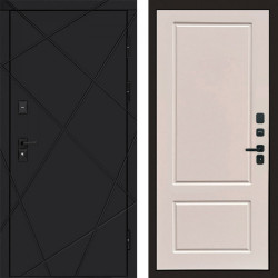 Входная дверь Termo-Door Лучи Black - Марсель Слоновая кость