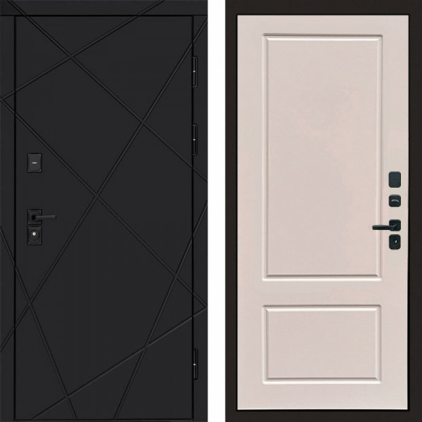 Входная дверь Termo-Door Лучи Black - Марсель Слоновая кость