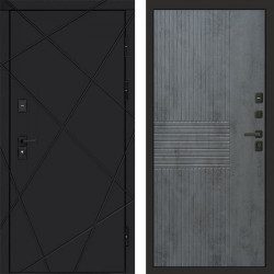 Входная дверь Termo-Door Лучи Black - Мастино Бетон темный