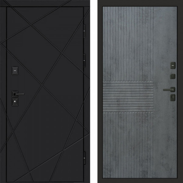Входная дверь Termo-Door Лучи Black - Мастино Бетон темный