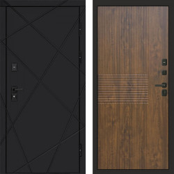 Входная дверь Termo-Door Лучи Black - Мастино Дуб