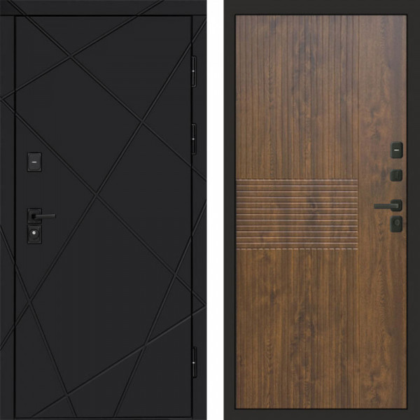 Входная дверь Termo-Door Лучи Black - Мастино Дуб