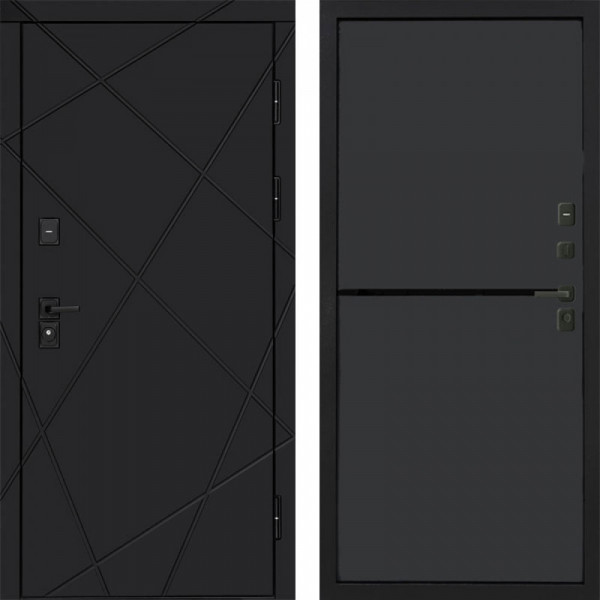 Входная дверь Termo-Door Лучи Black - Нео Графит