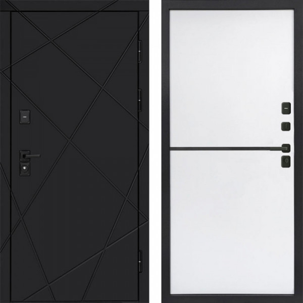 Входная дверь Termo-Door Лучи Black - Нео White