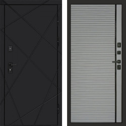 Входная дверь Termo-Door Лучи Black - Porte Grey софт