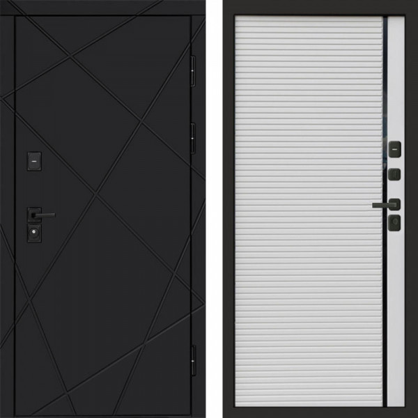 Входная дверь Termo-Door Лучи Black - Porte white