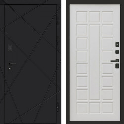 Входная дверь Termo-Door Лучи Black - Престиж бежевый матовый