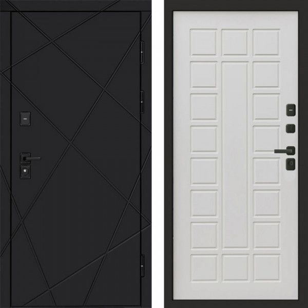 Входная дверь Termo-Door Лучи Black - Престиж бежевый матовый