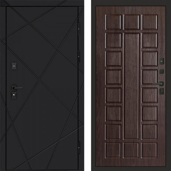 Входная дверь Termo-Door Лучи Black - Престиж венге