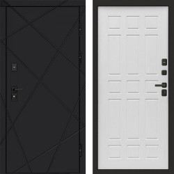 Входная дверь Termo-Door Лучи Black - Спарта белое дерево