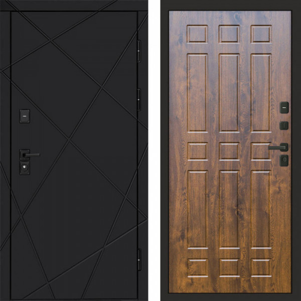 Входная дверь Termo-Door Лучи Black - Спарта дуб