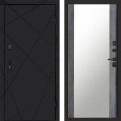 Входная дверь Termo-Door Лучи Black - Зеркало бетон темный