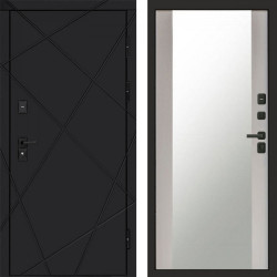 Входная дверь Termo-Door Лучи Black - Зеркало лиственница