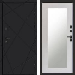 Входная дверь Termo-Door Лучи Black - Зеркало Триумф лиственница