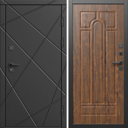 Входная дверь Termo-Door Лучи Блэк - Арка дуб