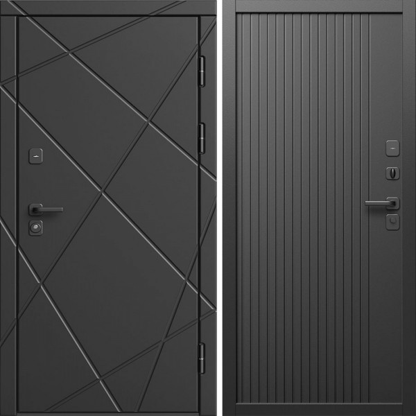 Входная дверь Termo-Door Лучи Блэк - Флэт Черный кварц