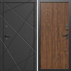 Входная дверь Termo-Door Лучи Блэк - Флэт Дуб