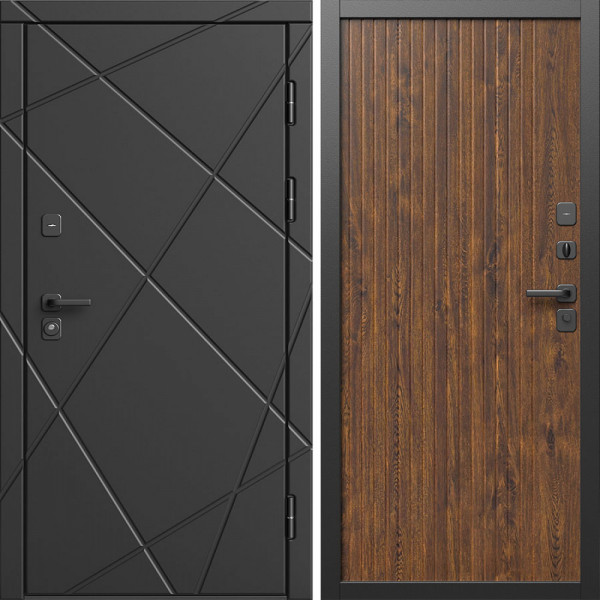 Входная дверь Termo-Door Лучи Блэк - Флэт Дуб