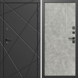 Входная дверь Termo-Door Лучи Блэк - Горизонт бетон светлый