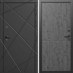 Входная дверь Termo-Door Лучи Блэк - Горизонт бетон темный