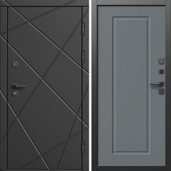 Входная дверь Termo-Door Лучи Блэк - Гранд Grey софт